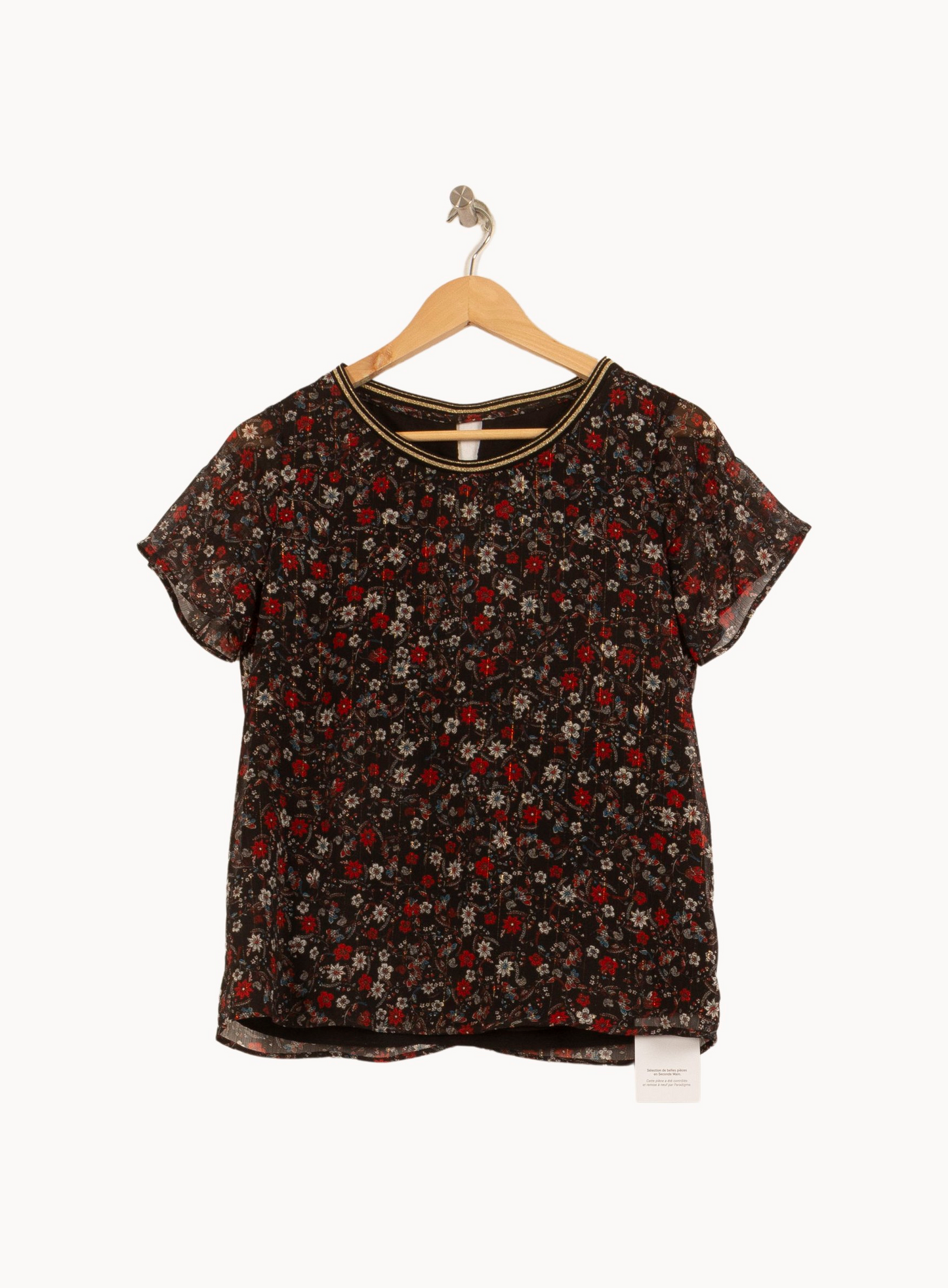 Blouse Noire et Rouge - Taille M/38