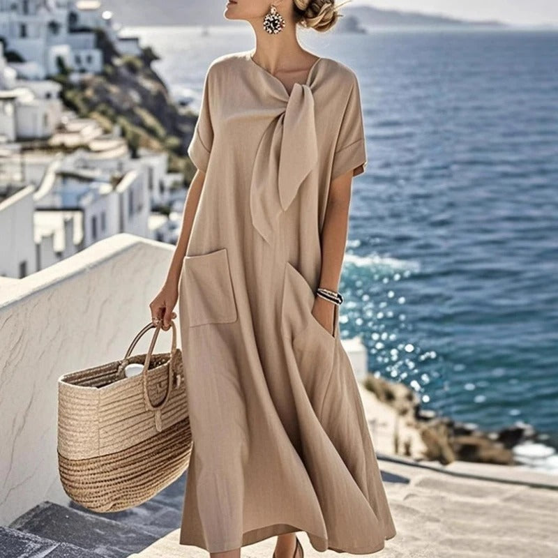 Émilie™ | Robe maxi avec noeud