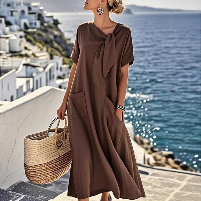 Émilie™ | Robe maxi avec noeud