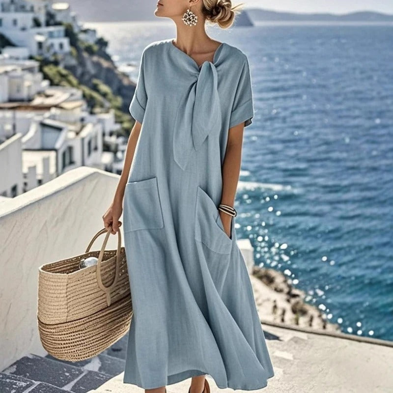 Émilie™ | Robe maxi avec noeud