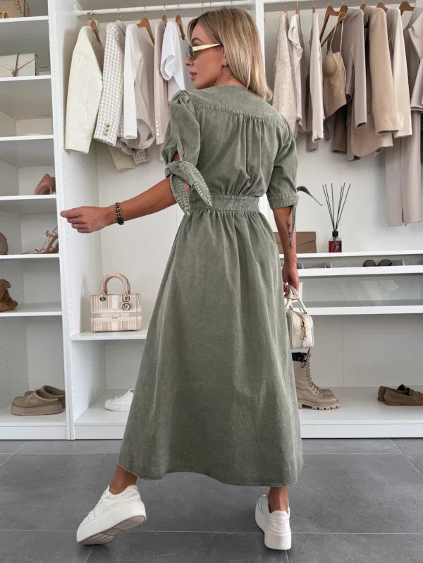 Amélie™ | Robe en coton denim scintillante