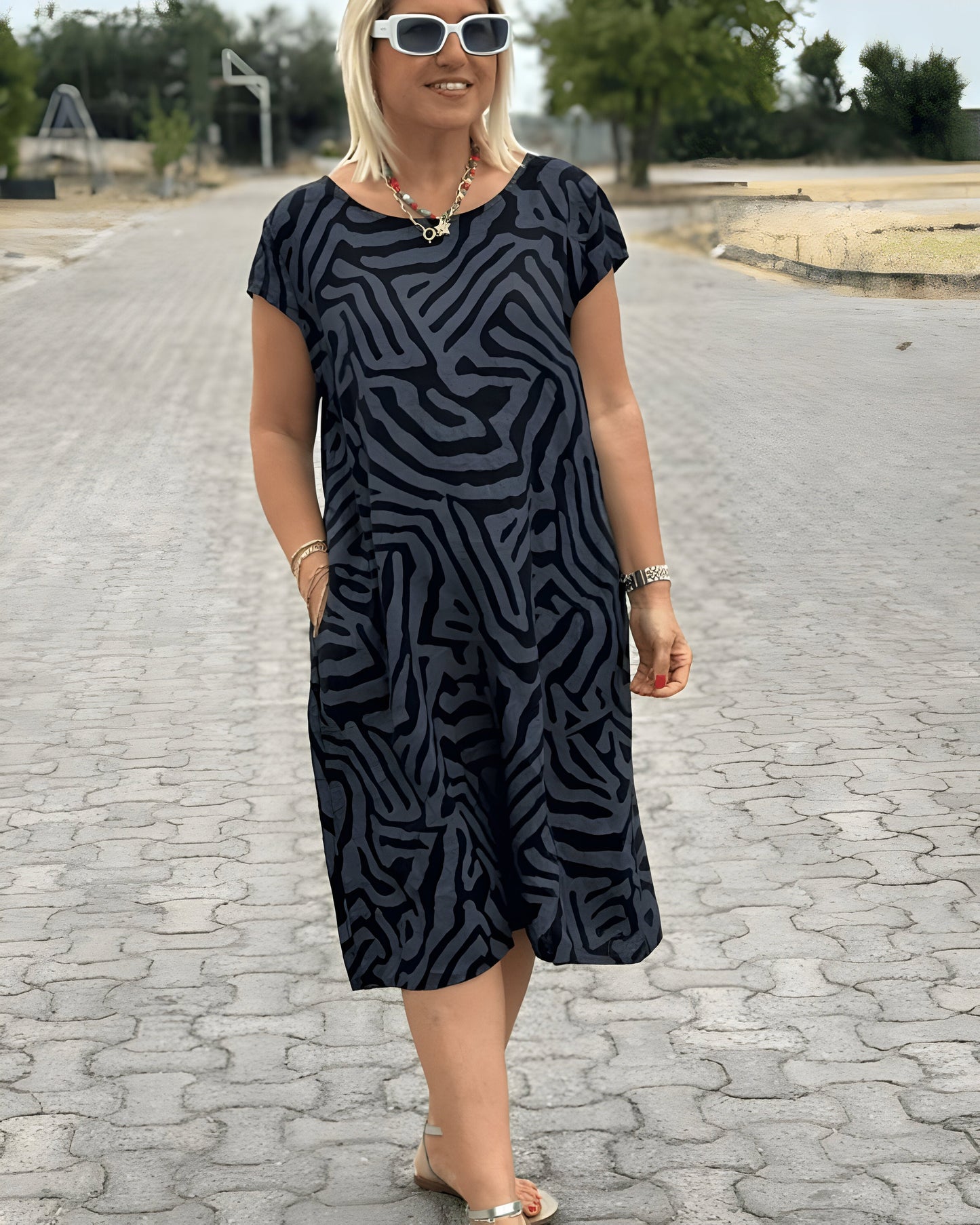 Serra™ | Robe d'été avec Rayures Safari