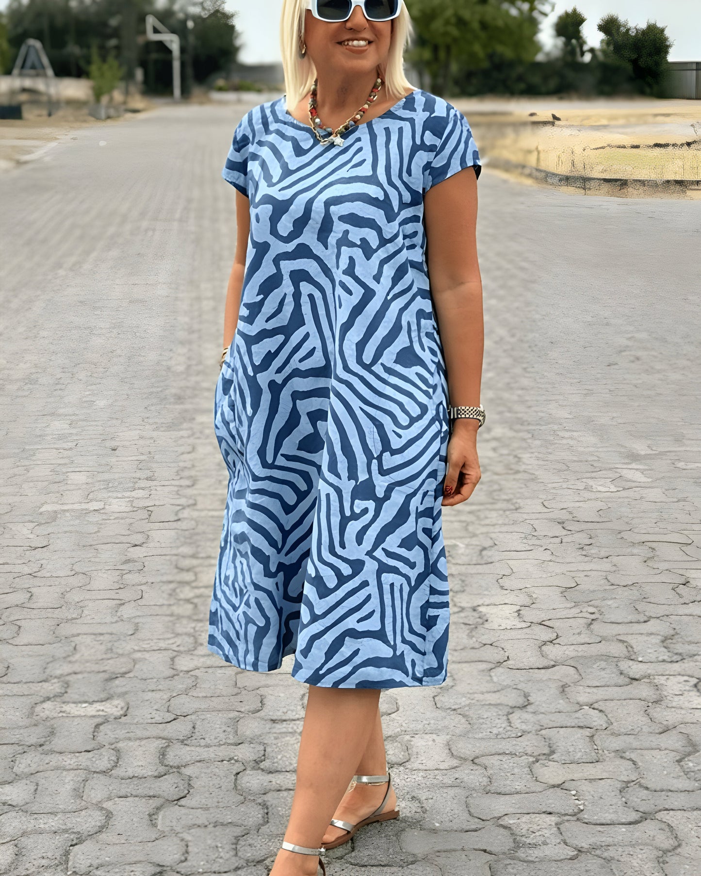 Serra™ | Robe d'été avec Rayures Safari