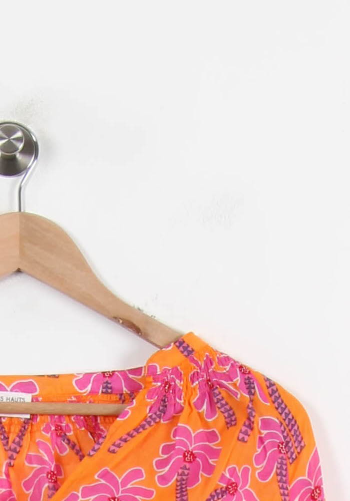 Blouse Orange et Rose - Taille M/38