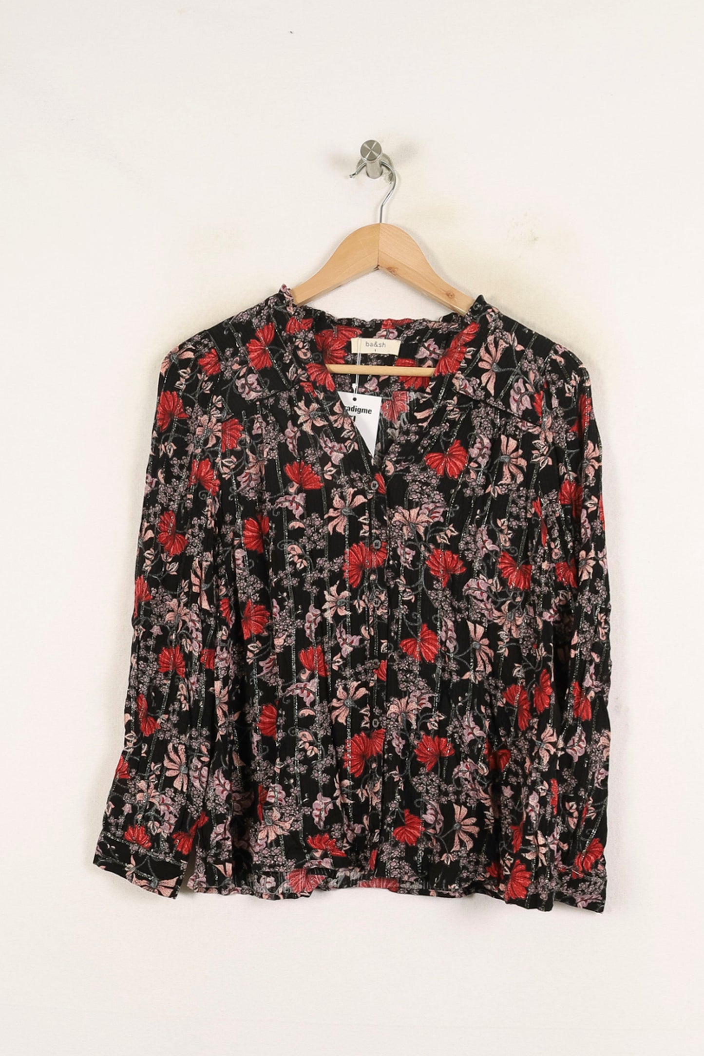 Blouse Noire et Rouge - Taille S/36