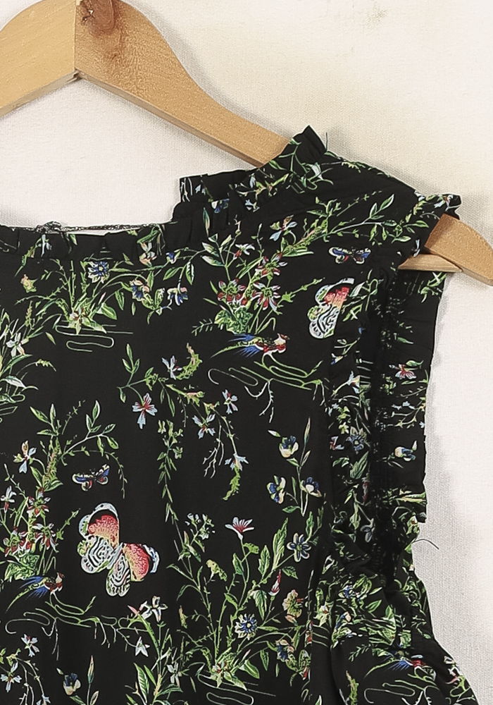 Robe Longue Noire et Verte - Taille M/38