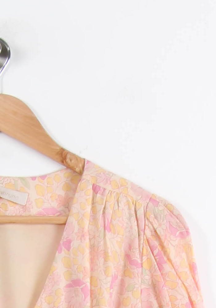 Robe Portefeuille Rose et Jaune - Taille M/38