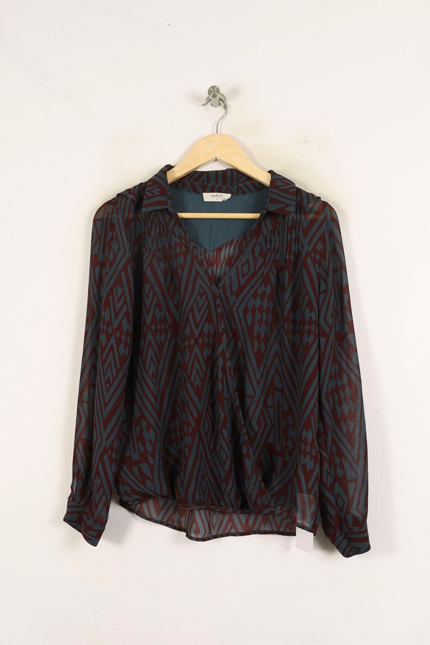 Blouse Bleue et Bordeaux - Taille S/36