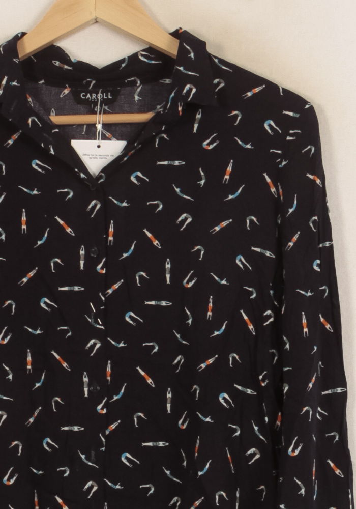 Chemise Noire à Motifs - Taille L/40