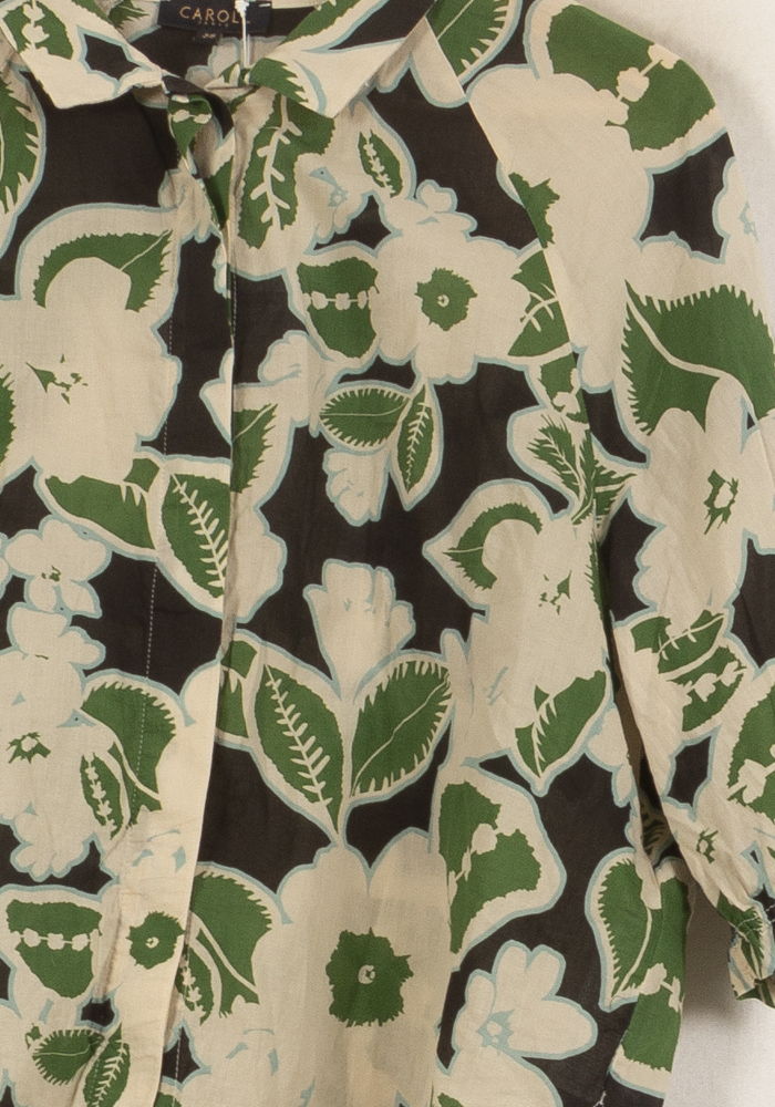 Blouse Verte et Blanche - Taille M/38