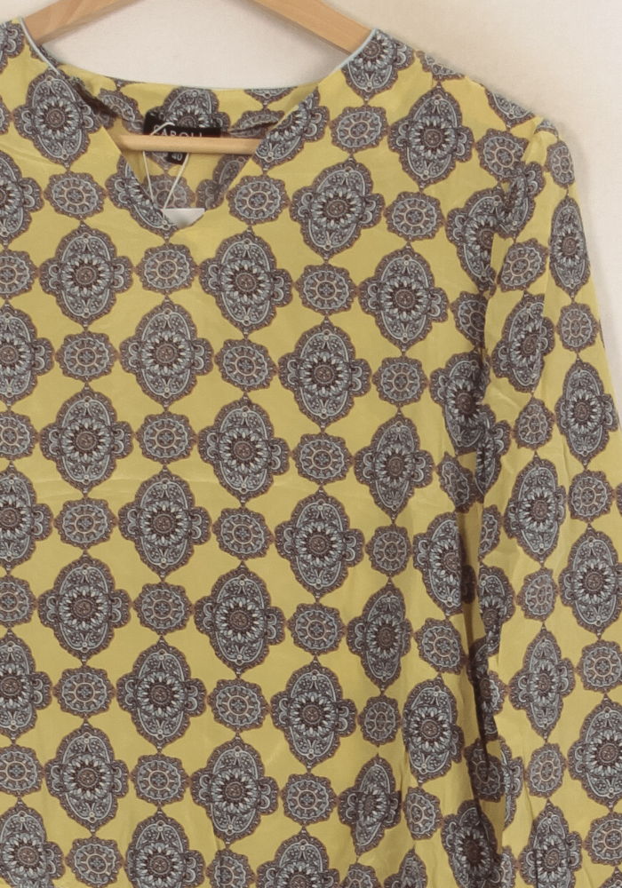 Blouse Jaune et Grise - Taille L/40