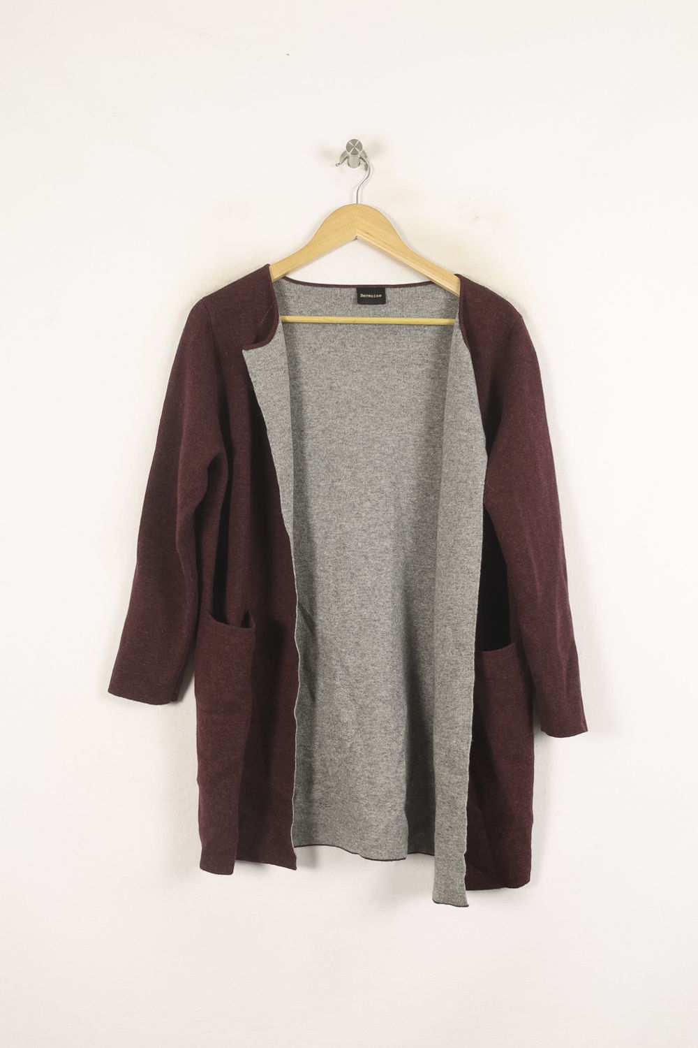 Cardigan Bordeaux et Gris - Taille S/36