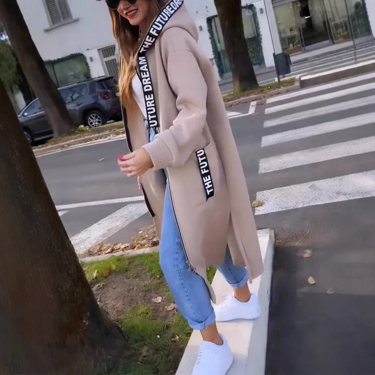 Elaine™ | Gilet de survêtement long à capuche